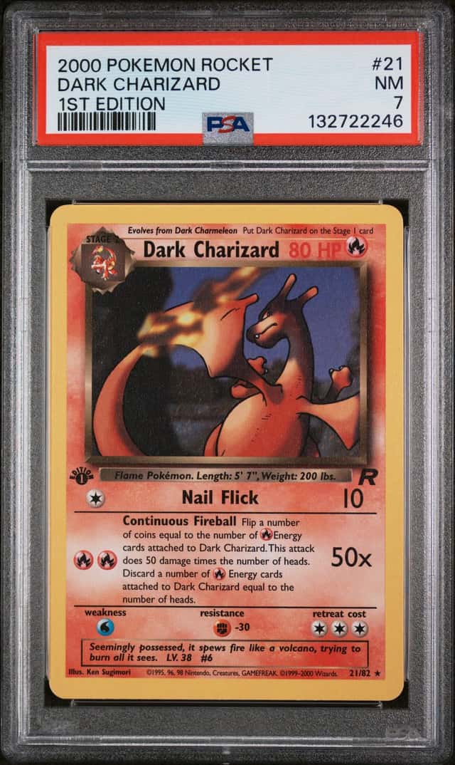 POKEMON DARK CHARIZARD 2000 ROCKET #21 1ST EDITION PSA 7