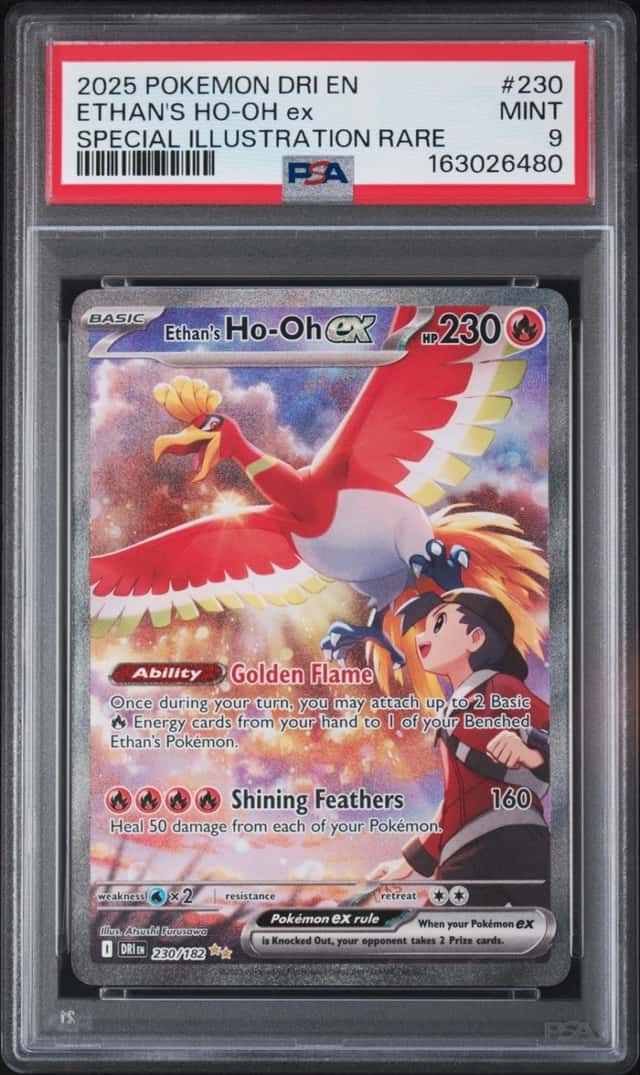 2025 POKEMON DRI SPECIAL ILLUSTRATION RARE #230 ETHAN'S HO-OH EX PSA 9
