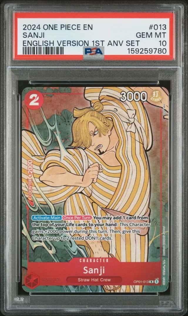 2024 ONE PIECE ENGLISH VERSION 1ST ANNIVERSARY SET #013 SANJI PSA 10