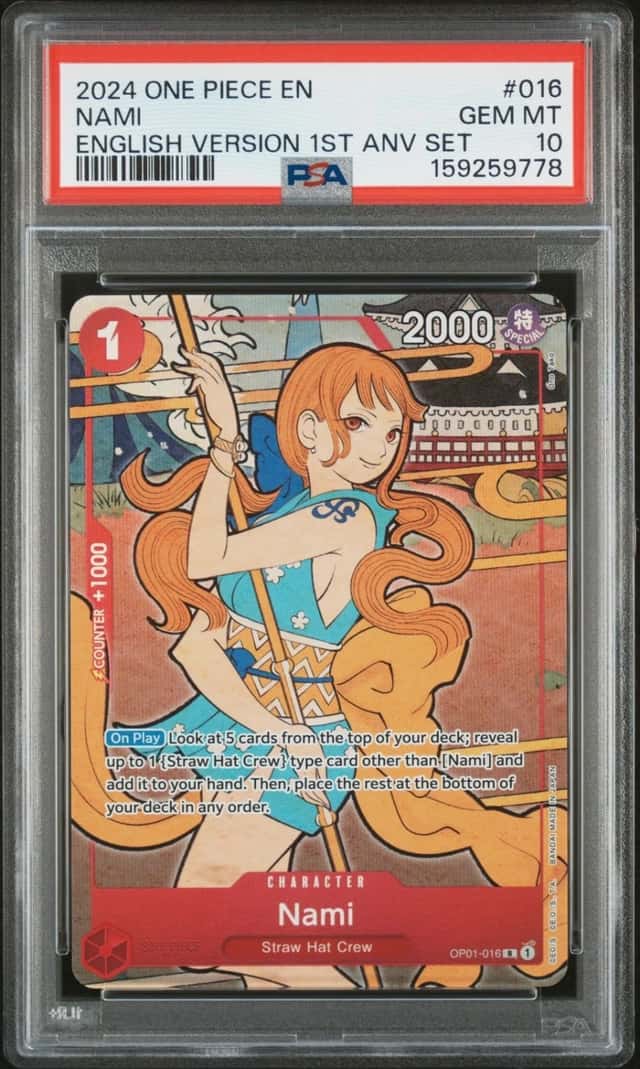 2024 ONE PIECE ENGLISH VERSION 1ST ANNIVERSARY SET #016 NAMI PSA 10