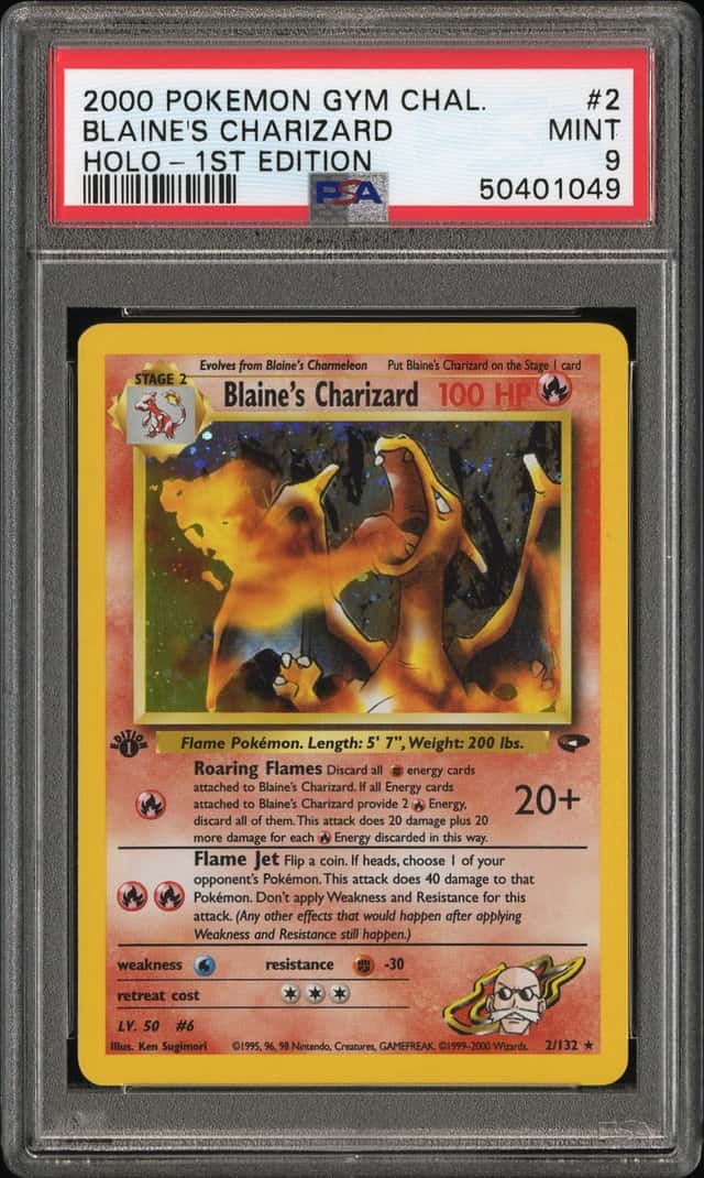 2000 Pokemon Gym Challenge 1st Edition #2/132 Blaine's Charizard Holo PSA 9
