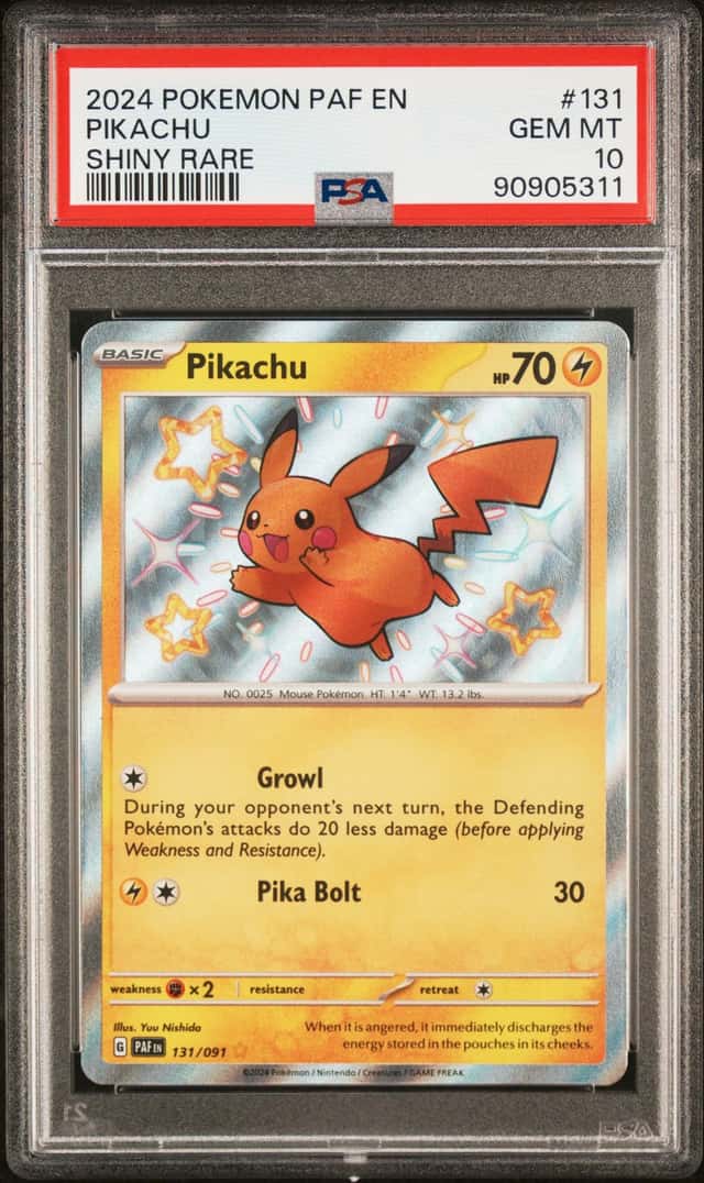 2024 Pokemon PAF EN Shiny Rare #131 Pikachu PSA 10 GEM MINT