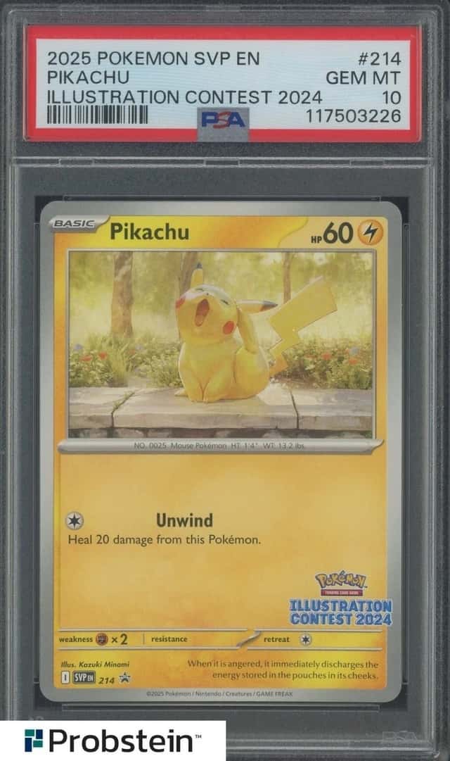 2025 POKEMON SVP EN-SV BLACK STAR PROMO ILLUSTRATION CONTEST 2024 PIKACHU PSA 10