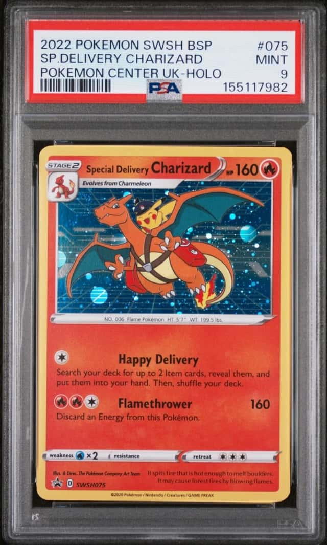 2022 POKEMON SWSH BLACK STAR PROMO #075 SPECIAL DELIVERY CHARIZARD-HOLO PSA 9