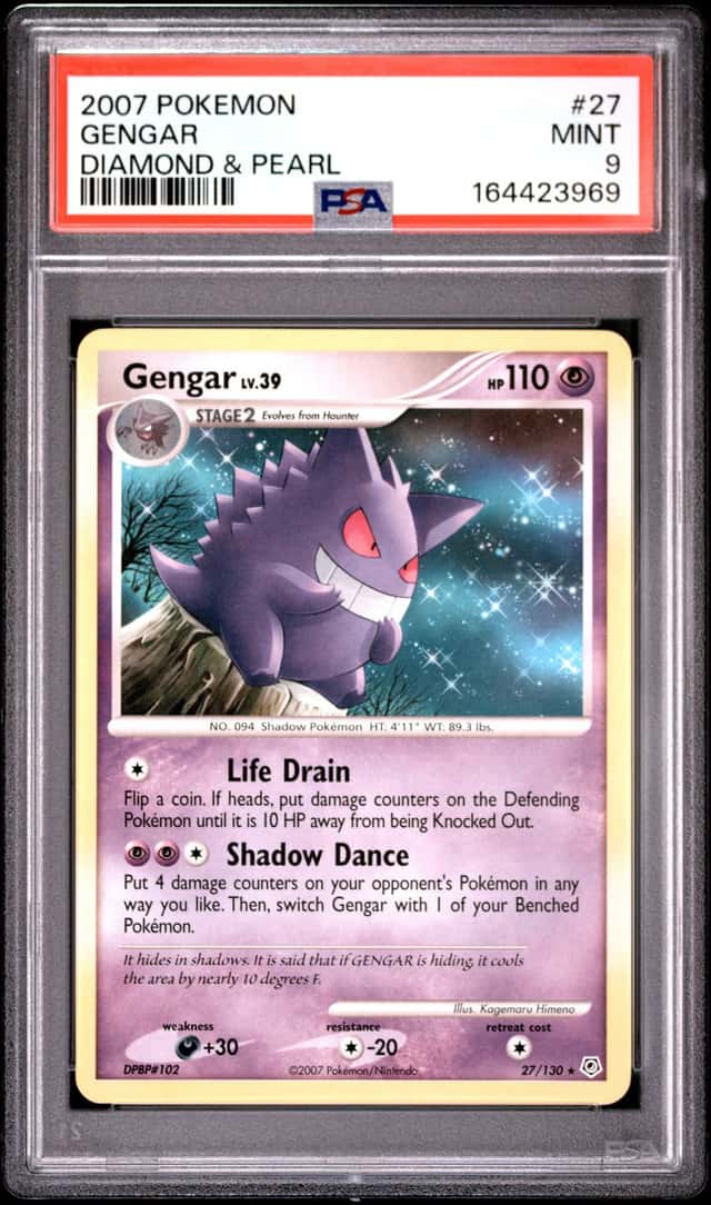 Pokemon Gengar Diamond & Pearl 27/130 PSA 9 Mint