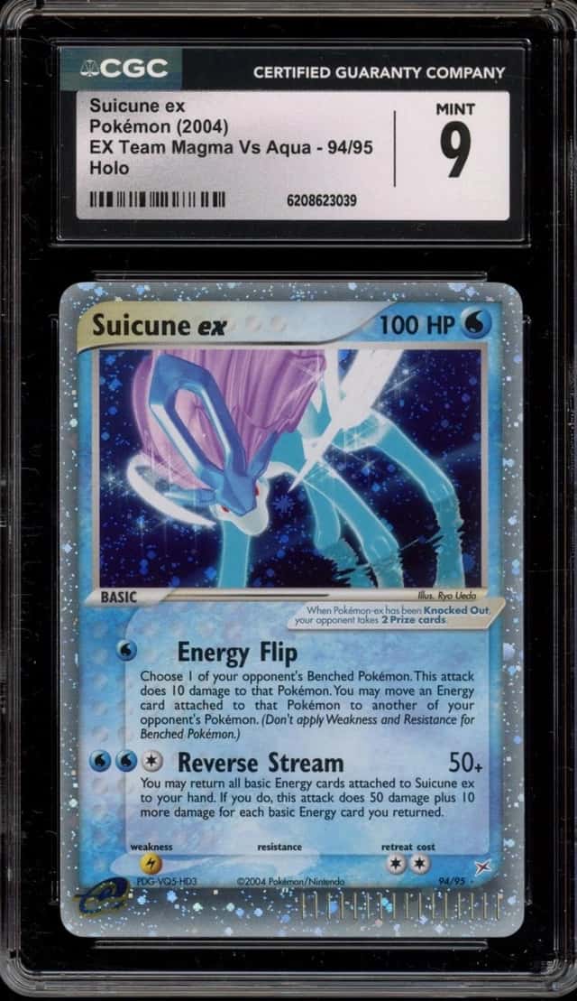 Pokemon Suicune ex EX Team Magma Vs Aqua 94/95 Holo CGC 9 Mint