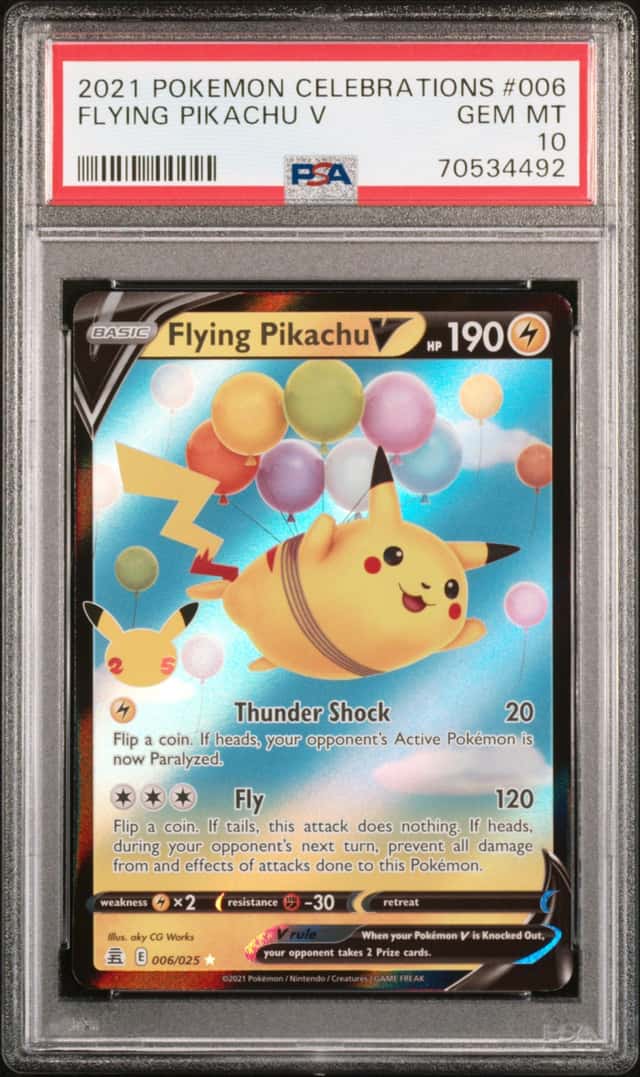 Pokemon Celebrations Flying Pikachu V Ultra Rare Holo Full Art 006/025 PSA 10