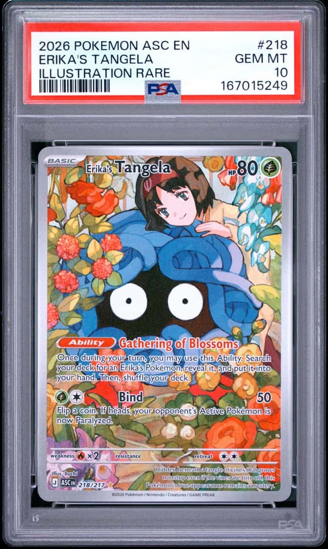 5249 Erika's Tangela 2026 Pokemon Ascended Heroes #218 Illustration Rare PSA 10