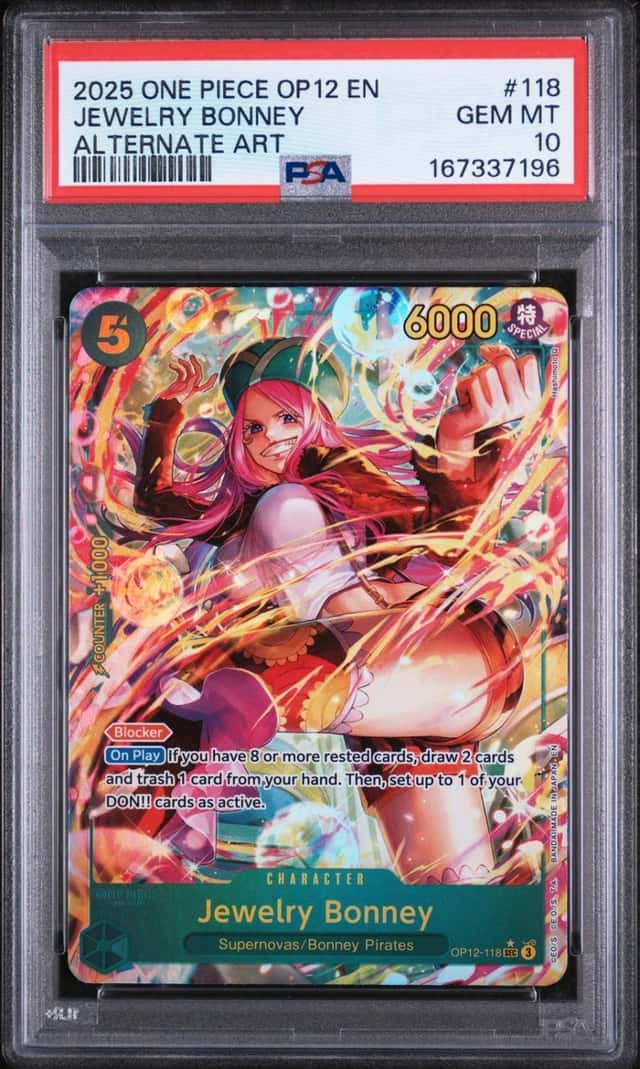 2025 ONE PIECE OP12-LEGACY OF THE MASTER ALTERNATE ART JEWELRY BONNEY PSA 10