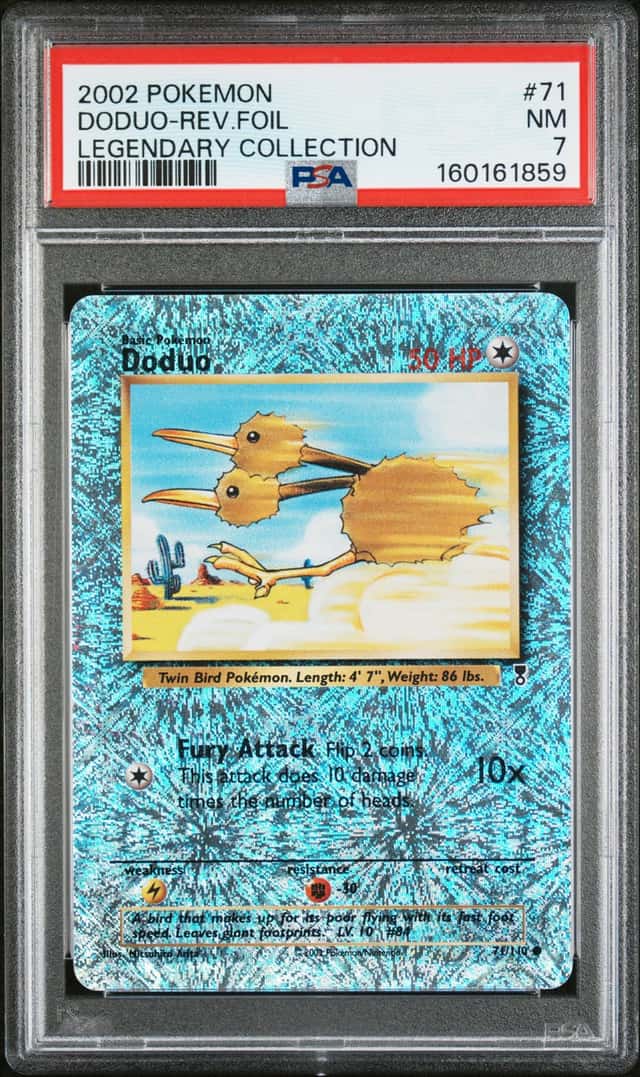 DODUO 2002 POKEMON LEGENDARY COLLECTION 71/110 COMMON REVERSE HOLO PSA 7 Q3626