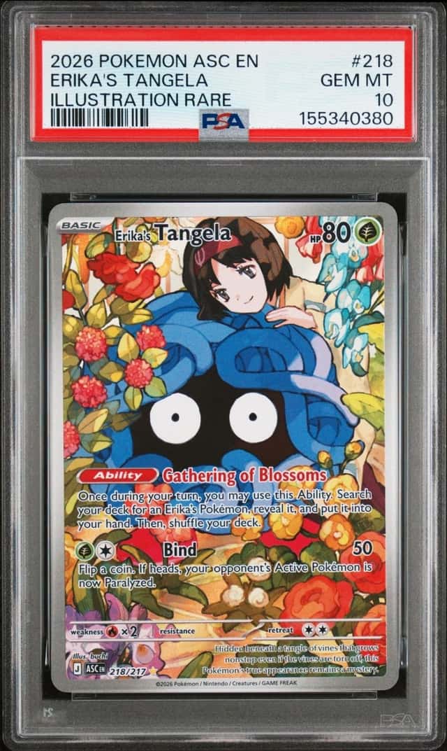 2026 POKEMON ASC EN-ASCENDED HEROES ILLUSTRATION RARE ERIKA'S TANGELA PSA 10
