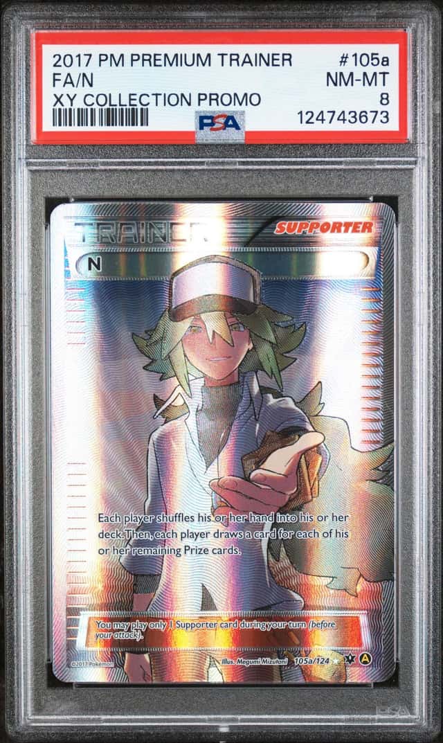 POKEMON N 2017 PREMIUM TRAINER XY COLLECTION PROMO #105a FA PSA 8