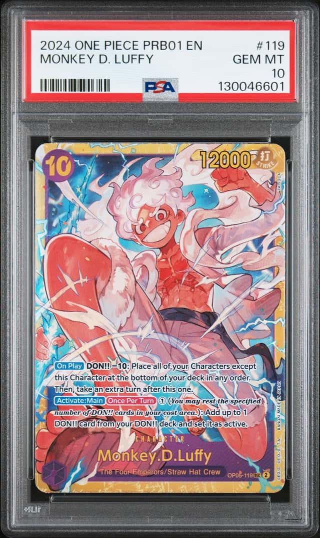 Bandai 2024 One Piece PRB01 Monkey D. Luffy #119 Foil SR English PSA 10