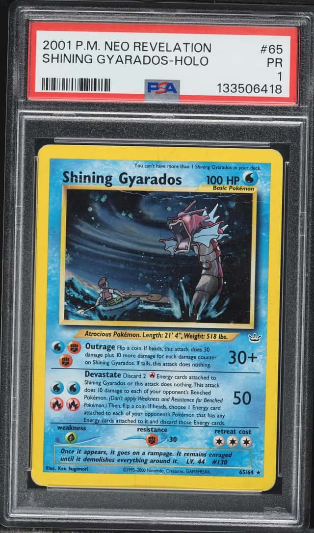 2001 Pokemon Neo Revelation Holo Shining Gyarados #65 PSA 1 PR