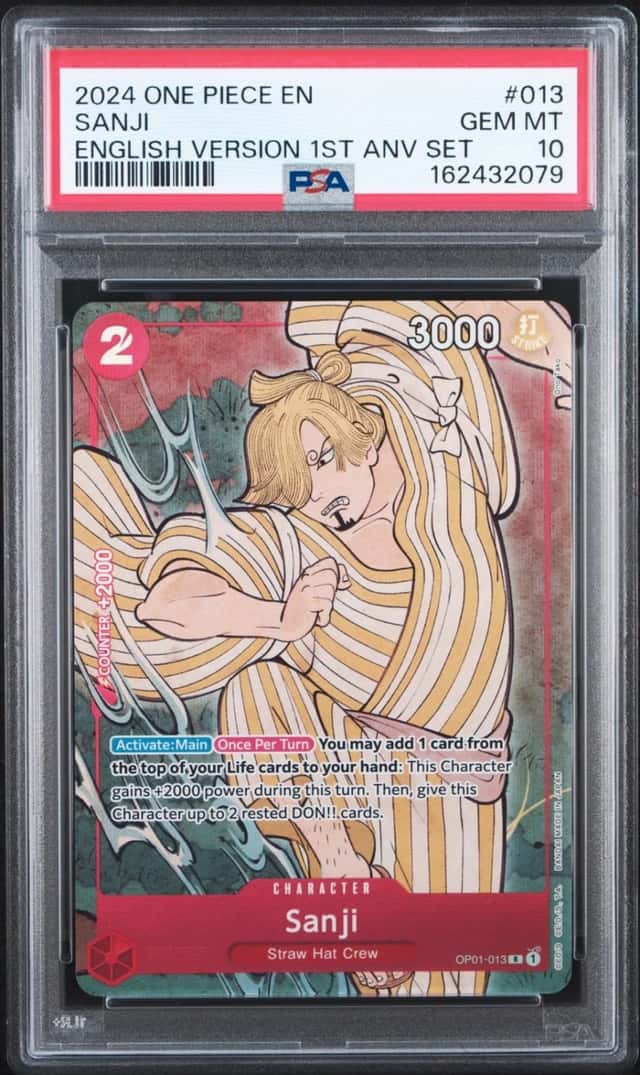 One Piece Sanji English Version 1st Anniversary Set OP01-013 PSA 10 Gem Mint