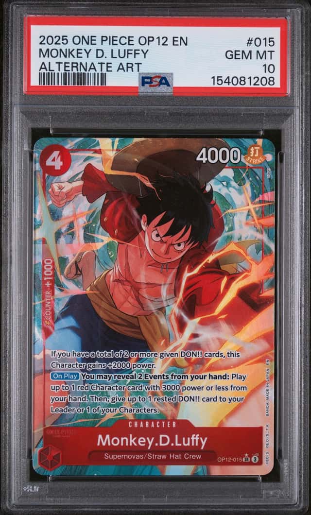 2025 One Piece OP12 EN Alternate Art #015 Monkey D Luffy PSA 10 GEM MINT