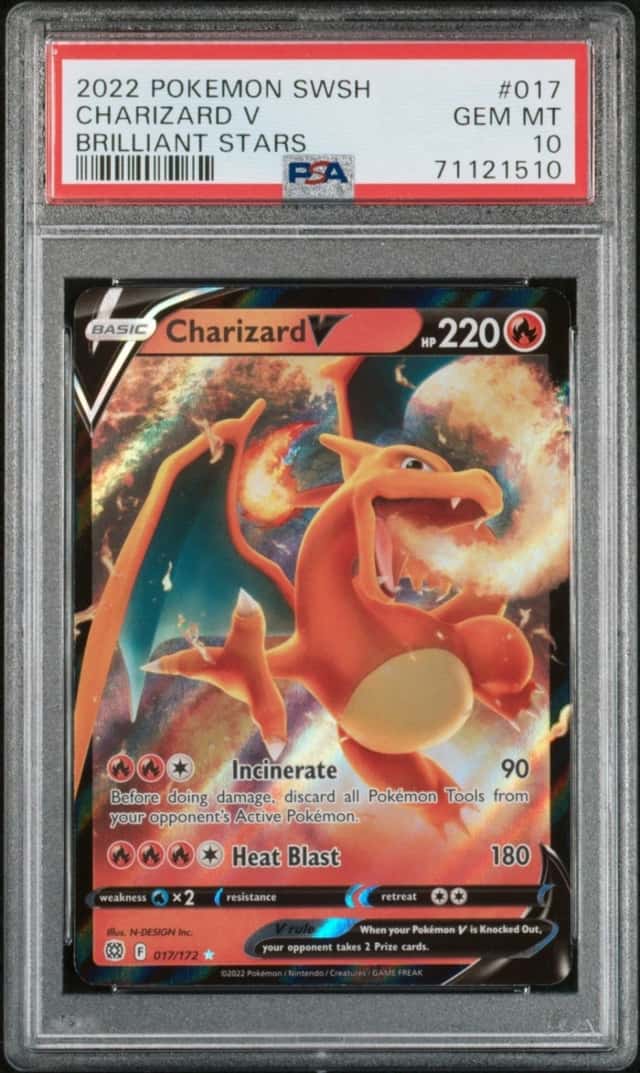 PSA 10 Gem 💎 Mint 2022 Charizard V 027 Brilliant Stars Pokemon Sword & Shield