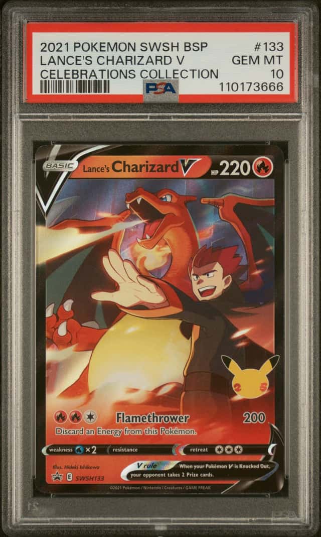 Pokemon 2021 Lance's Charizard V SWSH133 25th Stamp Celebrations GEM MINT PSA 10