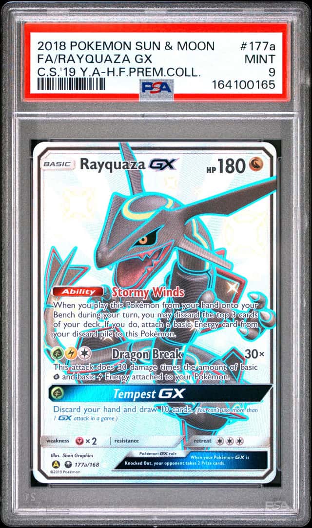 Pokemon Rayquaza Gx Celestial Storm 177A Hidden Fates Premium Coll. PSA 9 Mint