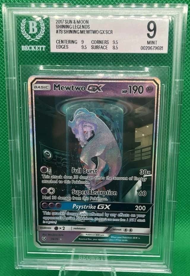BGS 9 Mewtwo GX 78/73 Pokemon 2017 Shining Legends Holo Rare Mewtube