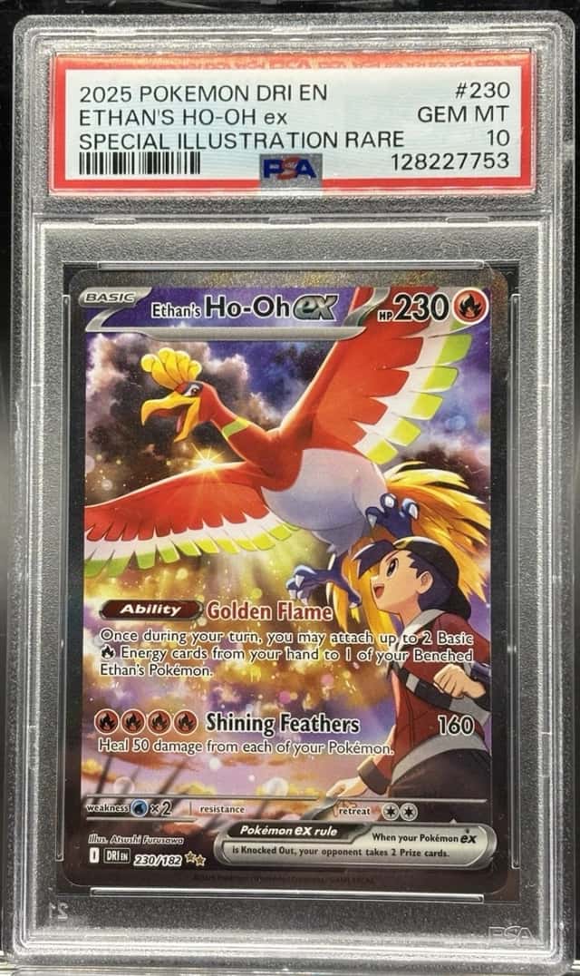 2025 Pokemon Destined Rivals Ethan's Ho-Oh ex #230/182 PSA 10 GEM MINT