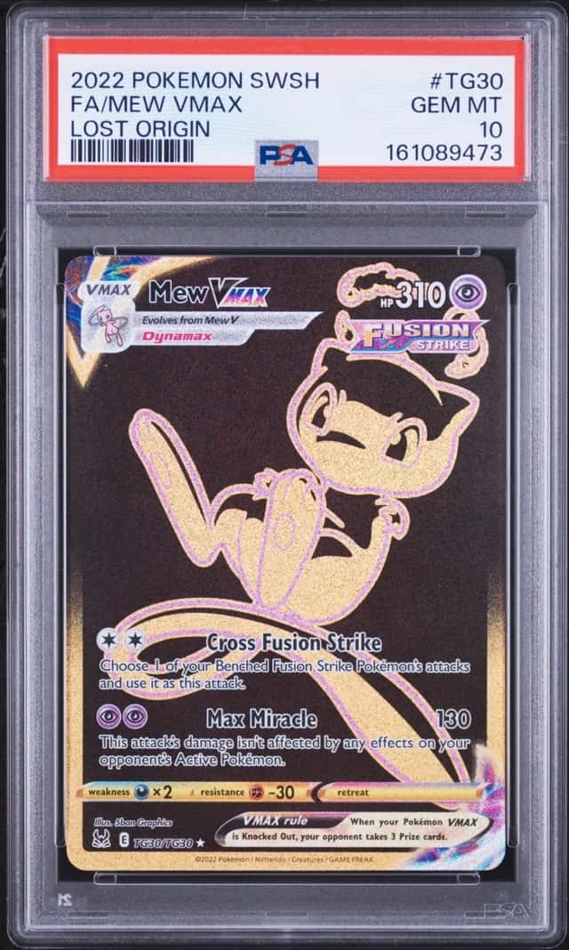 2022 POKEMON SWORD & SHIELD LOST ORIGIN #TG30 FULL ART/MEW VMAX PSA 10