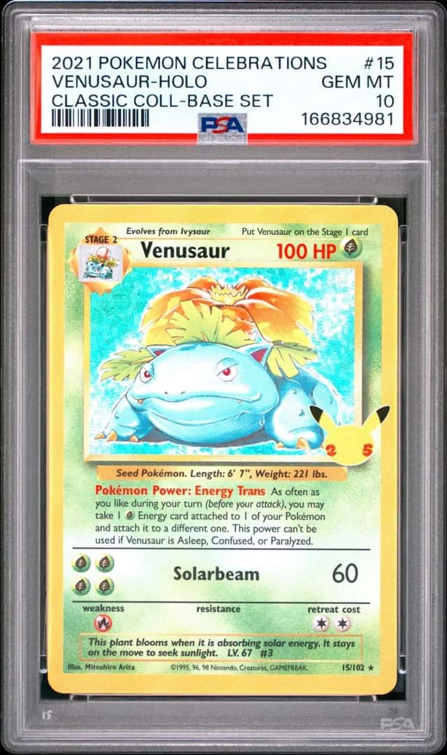 2021 POKEMON CELEBRATIONS CLASSIC COLLECTION #15 VENUSAUR-HOLO PSA 10