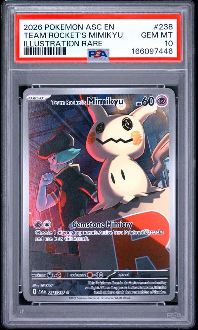 PSA 10 Team Rocket's Mimikyu 238/217 Ascended Heroes IR Holo Pokemon GEM MINT