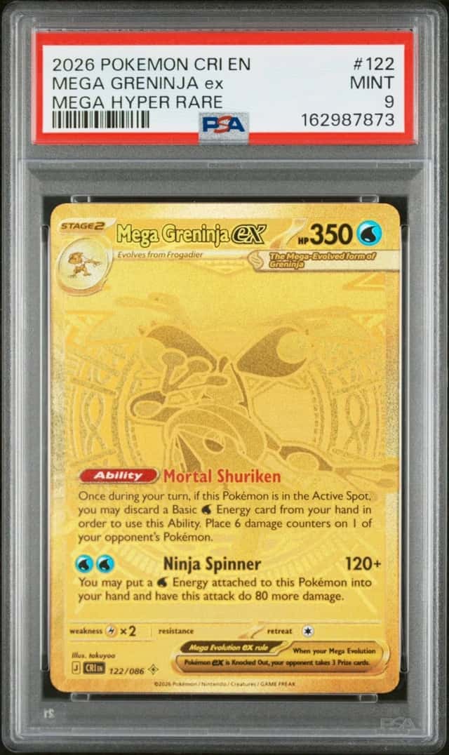 2026 POKEMON CRI EN-CHAOS RISING MEGA HYPER RARE #122 MEGA GRENINJA EX PSA 9