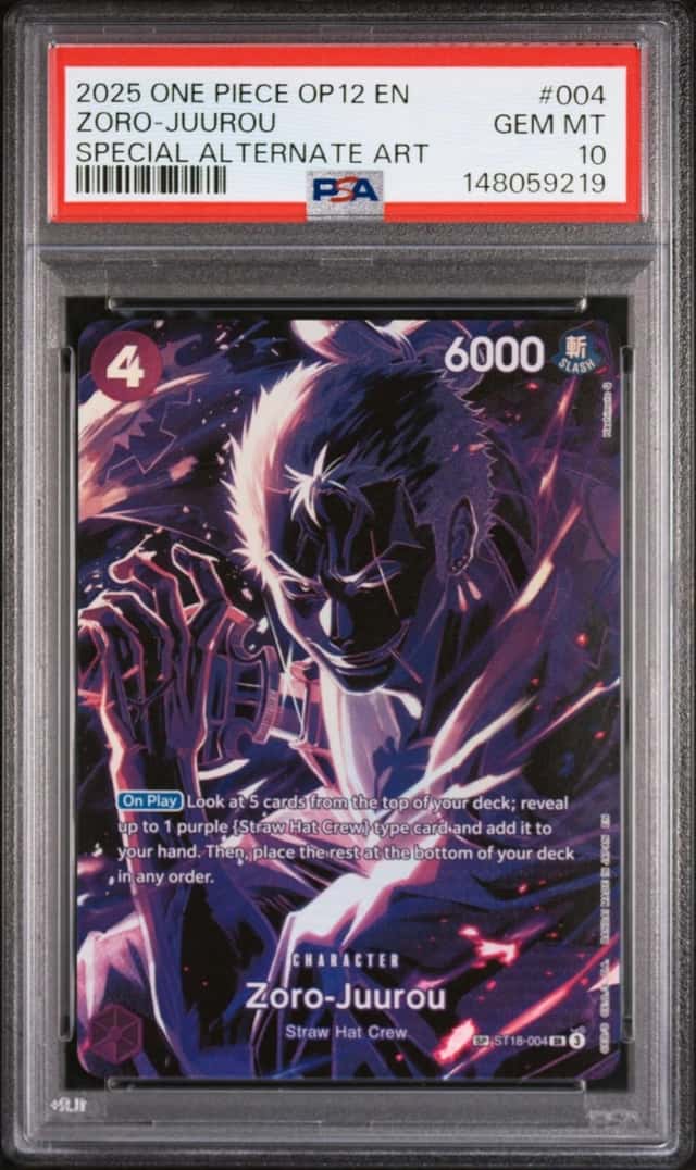 2025 ONE PIECE OP12-LEGACY OF THE MASTER #004 ZORO-JUUROU PSA 10