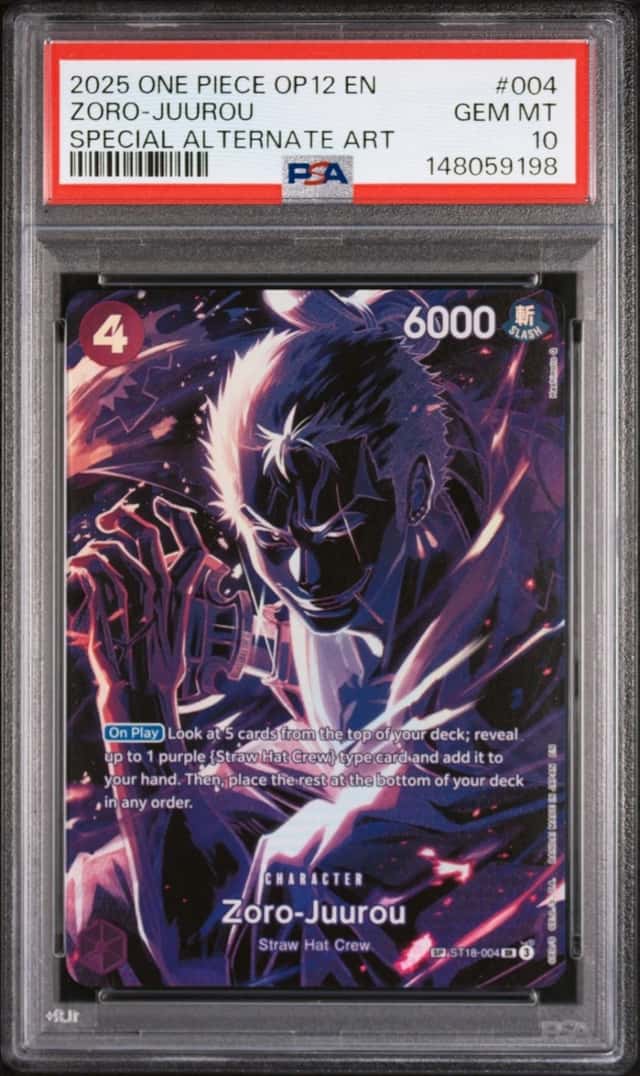 2025 ONE PIECE OP12-LEGACY OF THE MASTER #004 ZORO-JUUROU PSA 10