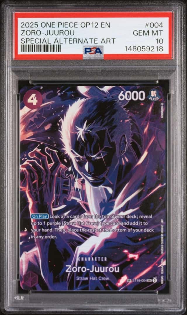 2025 ONE PIECE OP12-LEGACY OF THE MASTER #004 ZORO-JUUROU PSA 10
