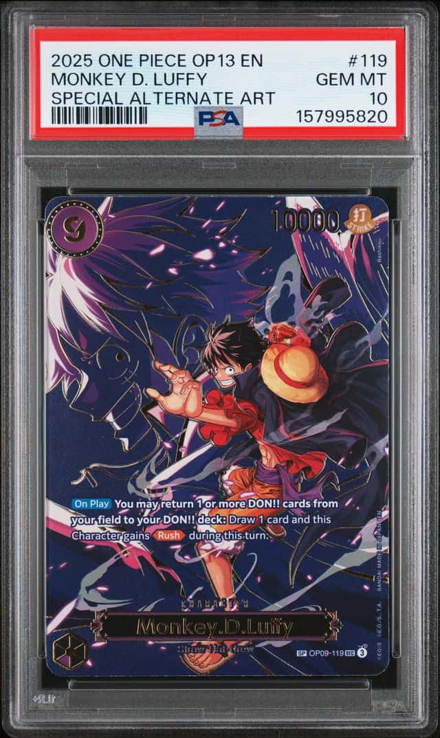2025 One Piece OP13 En #119 Monkey D. Luffy Special Alternate Art PSA 10 GEM MT