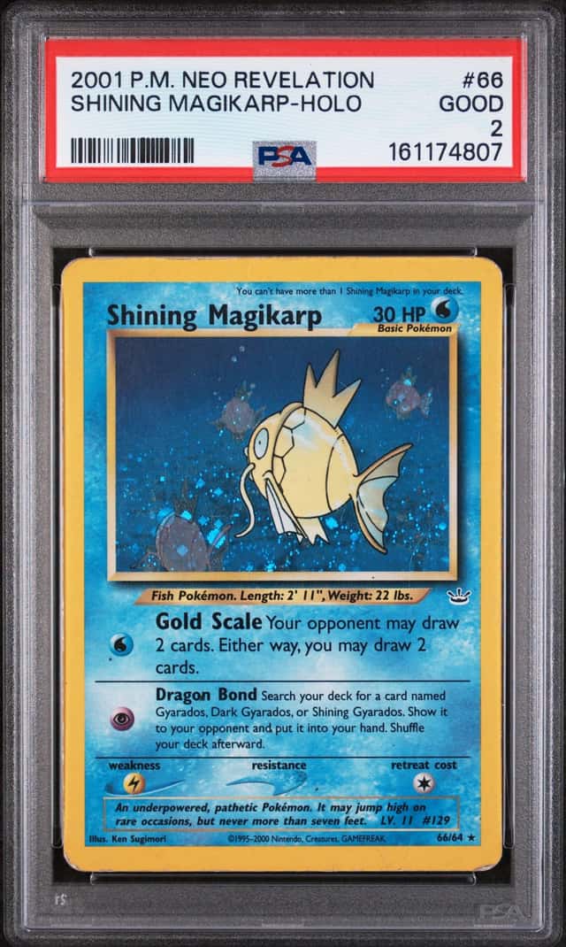 2001 Pokemon Neo Revelation Holo Shining Magikarp #66 PSA 2 GD