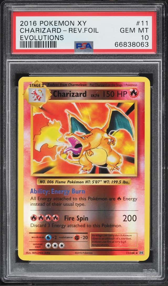 2016 Pokemon XY Evolutions Reverse Holo Charizard #11 PSA 10 GEM MINT