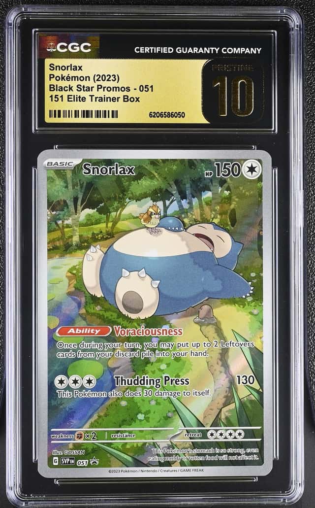 2023 Pokemon Scarlet & Violet Black Star Promo 151 ETB Full Art Snorlax #51 CGC 10 PRISTINE