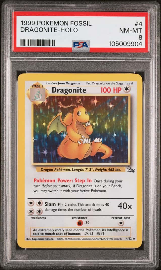 1999 Pokemon Fossil Holo Dragonite #4
