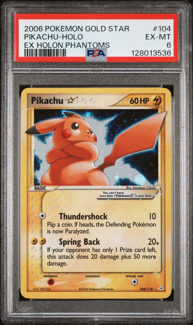 2006 Pokemon Ex Holon Phantoms Holo Pikachu Gold Star #104