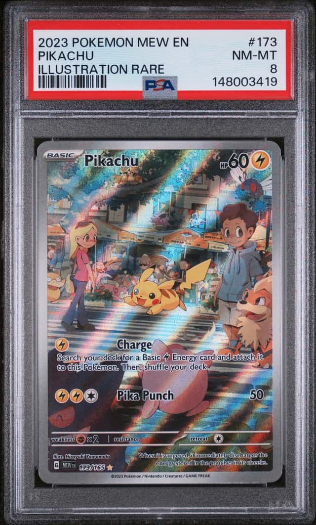 Pokemon 2023 Pikachu 173/165 Illustration Rare Scarlet & Violet 151 PSA 8