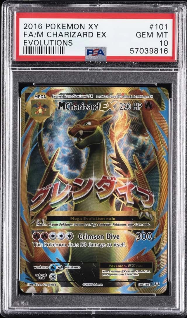 2016 POKEMON XY EVOLUTIONS #101 FULL ART/M CHARIZARD EX PSA 10