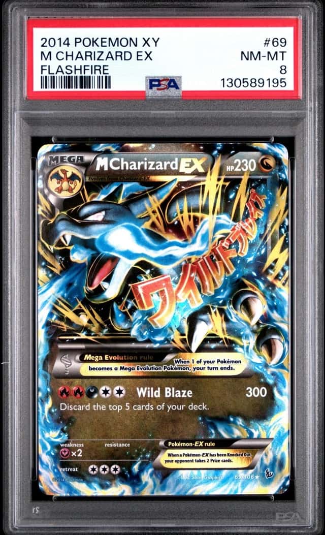 2014 POKEMON XY FLASHFIRE #69 M CHARIZARD EX PSA 8