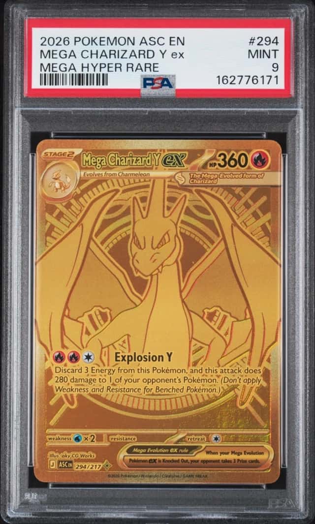 2026 POKEMON ASC EN-ASCENDED HEROES MEGA HYPER RARE MEGA CHARIZARD Y EX PSA 9