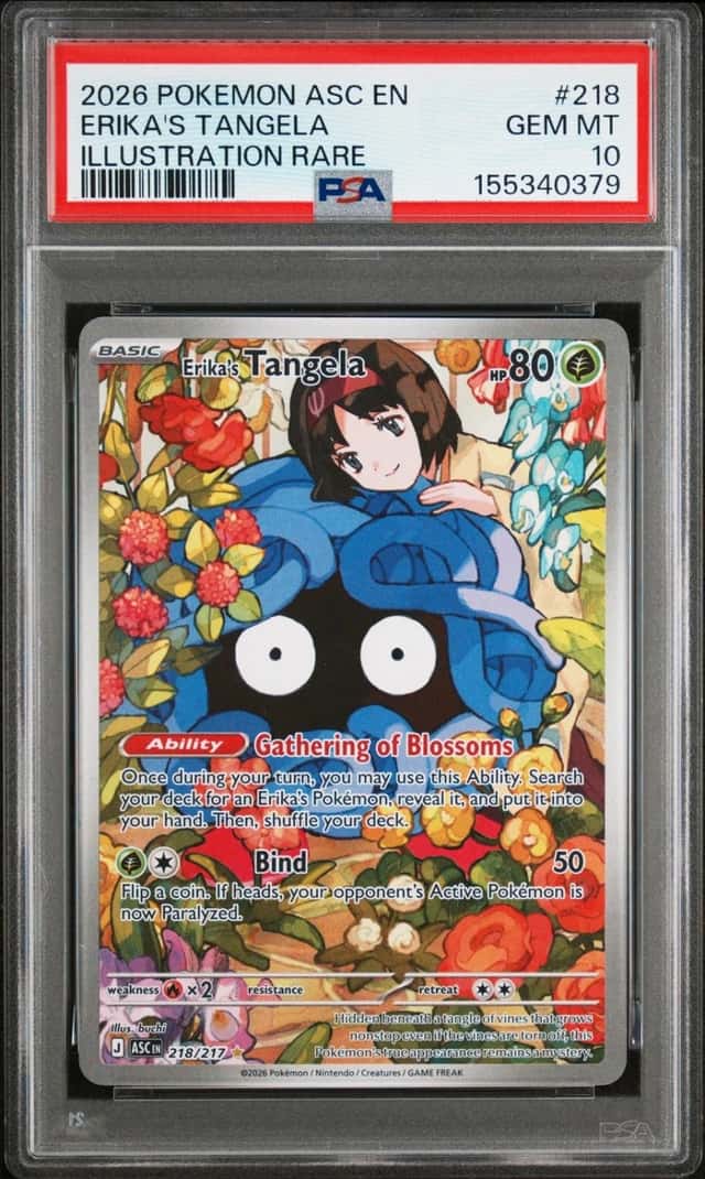 2026 POKEMON ASC EN-ASCENDED HEROES ILLUSTRATION RARE ERIKA'S TANGELA PSA 10