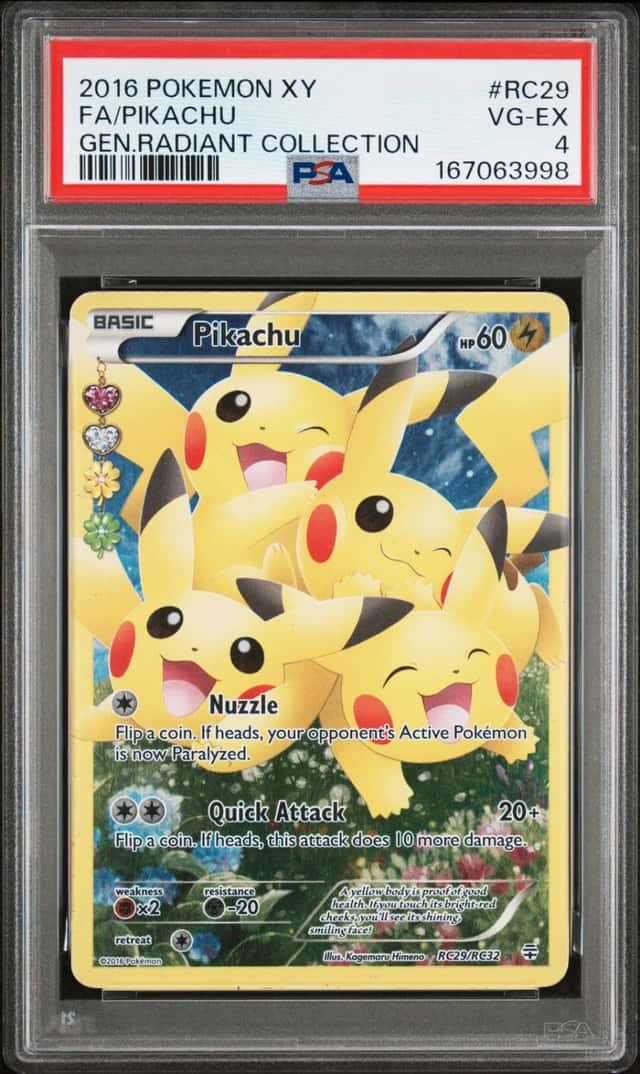 2016 POKEMON XY GENERATIONS RADIANT COLLECTION #RC29 FULL ART/PIKACHU PSA 4