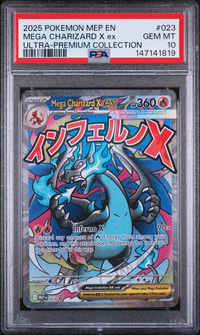 2025 POKEMON MEP EN-ME BLACK STAR PROMO #023 MEGA CHARIZARD X EX PSA 10