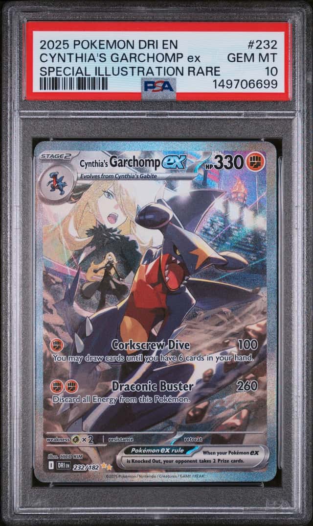 2025 Pokemon DRI EN Special Illustration Rare #232 Cynthia's Garchomp ex PSA 10