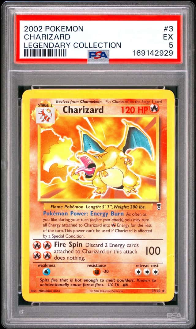 2002 POKEMON LEGENDARY COLLECTION #3 CHARIZARD PSA 5
