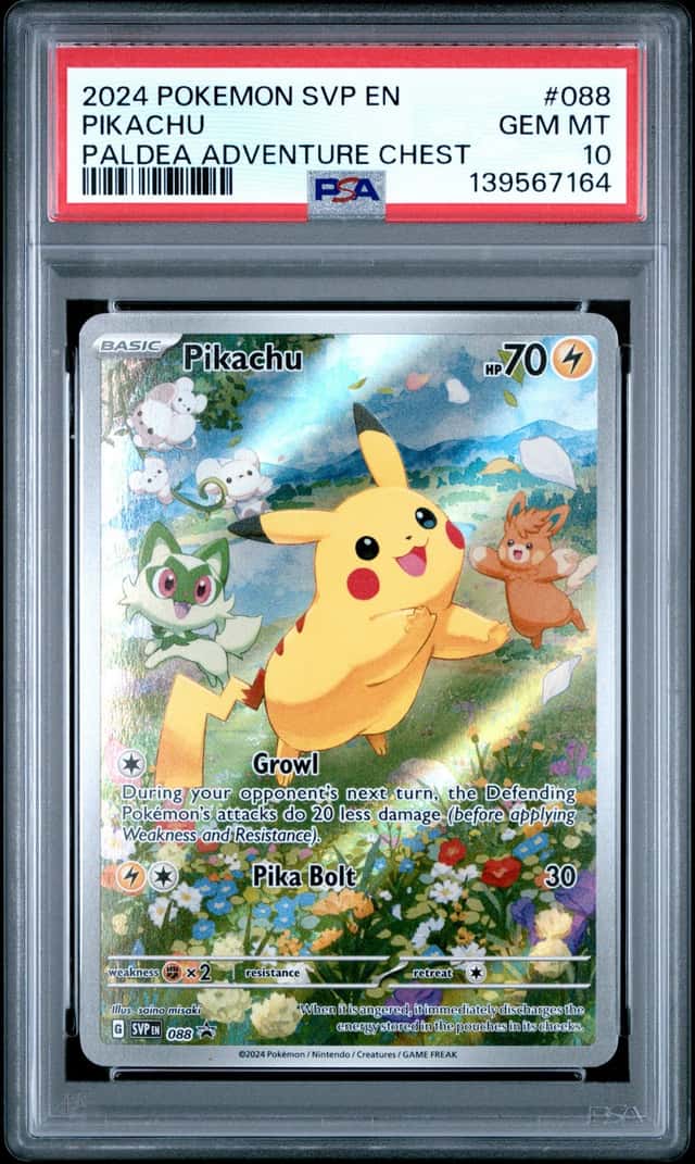 Pikachu (Paldea Adventure Chest) Holo Pokémon Scarlet & Violet Black Star PSA 10