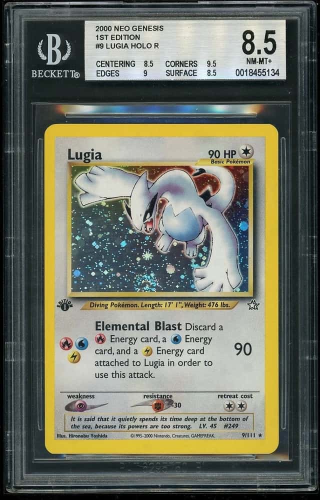 2000 Pokemon Lugia HOLO R Neo Genesis 1st Edition BGS 8.5