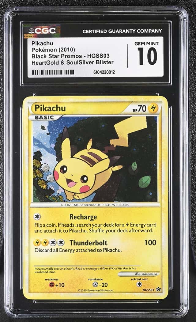 2010 Pokémon Pikachu HeartGold & SoulSilver Blister BSP #HGSS03 CGC 10